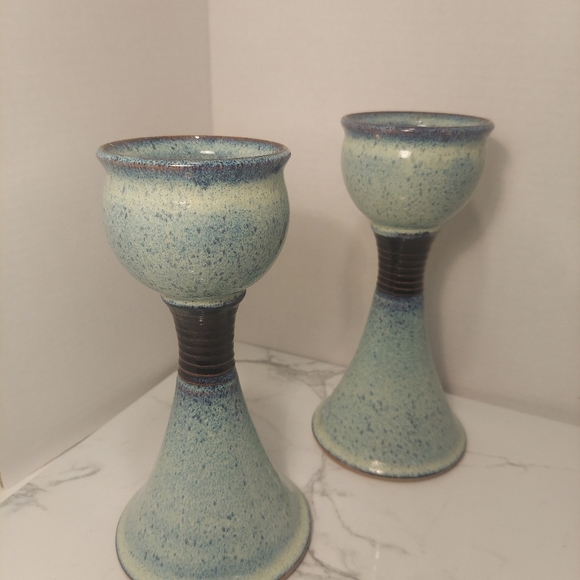 Other - Pottery Stoneware Goblet Chalice Set of 2 or Candle Holder